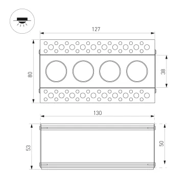 Светильник MS-ORIENT-BUILT-TRIMLESS-TC-S38x127-10W Day4000 (WH-BK, 30 deg, 230V) (Arlight, IP20 Металл, 5 лет) | 032224 | Arlight