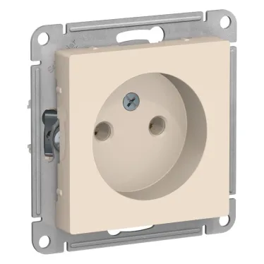 Розетка ATLASDESIGN без заземления 16А механизм бежевый