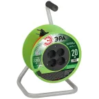 Удлинитель силовой RP-4-2x1.0-20m на пластиковой катушке без заземления 4 розетки 20м ПВС 2х1мм2