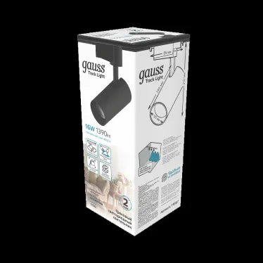 Светильник светодиодный трековый на шинопровод ДПО 16 Вт 1390 лм 4000К AC 220В Черный IP20 D85х210мм однофазный угол 24 грд Track Gauss