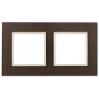 Рамка на 2 поста, стекло, Эра Elegance, мокко+сл.кость, 14-5102-31