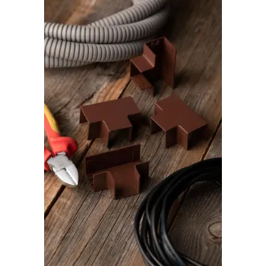 Угол T-образный (25х25) (4 шт) Plast под темное дерево