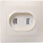 КВАРТА Розетка двойная компьютерная и телефонная бежевая