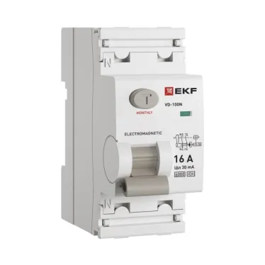 Выключатель дифференциального тока ВД-100N 2P 16А 30мА тип A эл-мех 6кА PROXIMA