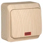 ЭТЮД Выключатель одноклавишный наружный с подсветкой сосна сх.1