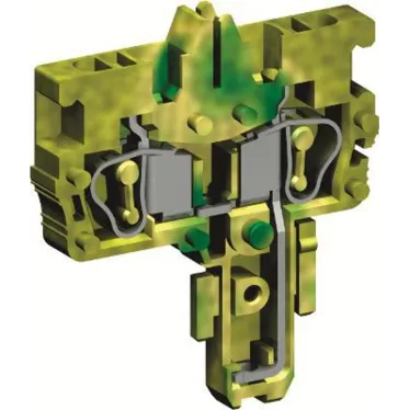 Разъем типа гнездо пружинный зажим на 2 контакта для клемм типа HVTE желто-зеленый 2.5кв.мм