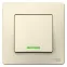 Переклюачтель одноклавишный BLANCA скрытой установки (cх.6) с подстветкой, 10а, 250В, молочный