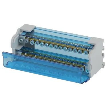 Шины на DIN-рейку в корпусе (кросс-модуль) ШНК 2х15 L+PEN