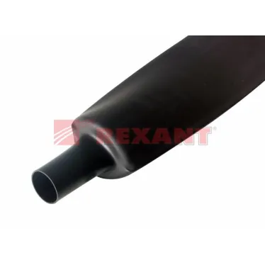 Термоусаживаемая трубка 50,0 25,0 мм, черная, упаковка 10 шт. по 1 м, REXANT