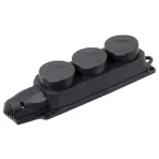 ОМЕГА Розетка каучук тройная с защитными крышками IP44