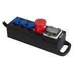 Удлинитель силовой IND380-SF-4e-5x4-5m-IP44 380В на каучуковой колодке 4 розетки 1xCEE 5P/3xSCHUKO 5м КГ 5х2,5 32A