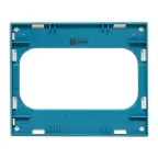 Стокгольм Рамка для розетки 2-местная белая с линией цвета синий