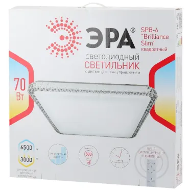 Светильник потолочный светодиодный Классик с ДУ SPB-6-70-RC S Brilliance Slim 70Вт 3000-6500К квадрат