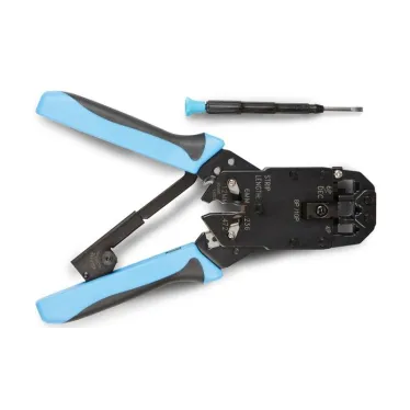 Инструмент обжимной для RJ-45/ RJ-12/ RJ-11 8P8C 6P6C 4P4C профессиональный с храповым механизмом