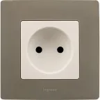 ETIKA Розетка без заземления со шторками белая винтовые зажимы