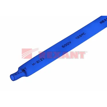 Термоусаживаемая трубка 8,0 4,0 мм, синяя, упаковка 50 шт. по 1 м, REXANT