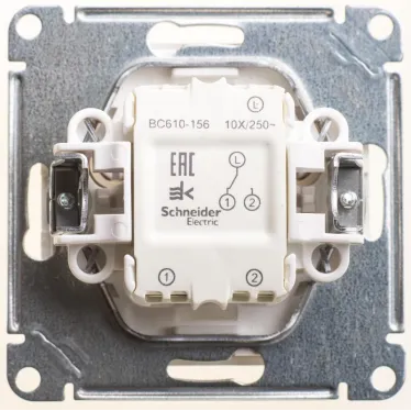 W59 Переключатель одноклавишный, 10АХ, механизм, шампань