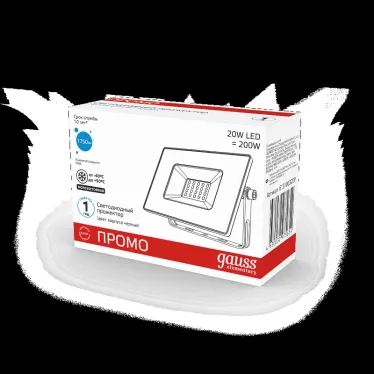 Прожектор светодиодный ДО 20 Вт 1700 лм 6500К AC 220В IP65 102х113х24мм Elementary PROMO G2 Gauss