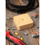 Коробка разветвительная КМР-030-030кг (78х78х26) с клеммником светлое дерево PROxima