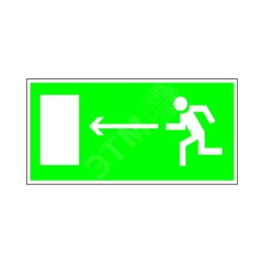 Пиктограмма (Наклейка) PS-40206.E04 "Напр. к эвакуационному выходу налево" для CRUISER | a13737 | Белый свет