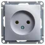 W59 Розетка без заземления без шторок, 16А, механизм, матовый хром