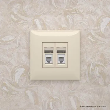 Avanti Розетка телефонная в стену двойная, ''Ванильная дымка''