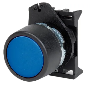 Кнопка плоская без фиксации синяя