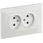 BRITE Розетка 2-местная без заземления с защитными шторками 10А в сборе РСш12-2-БрБ белый IEK
