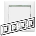 VALENA Рамка 4 поста горизонтальная белый/кристалл