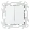 Выключатель двухклавишный, белый