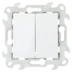 Выключатель двухклавишный, белый