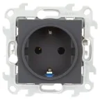Розетка 2К+З без защитных шторок Push@Go, графит