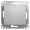 GLOSSA Переключатель двухклавишный в рамку алюминий схема 6