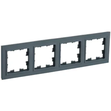 BRITE Рамка 4 поста РУ-4-БрГ графит