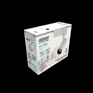 Светильник светодиодный трековый на шинопровод ДПО 8 Вт 750 лм 4000К AC 220В Белый IP20 D110х155мм однофазный угол 36 грд Track Gauss