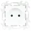 Розетка 2К с защитными шторками, белый