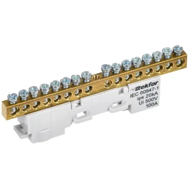 TEKFOR Шина L фаза неизолированная на универсальном держателе 6х9-16-Ср IEK