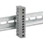 Шина фаза L 6х9мм 10 отверстий латунь серый изолированный корпус на DIN-рейку PROxima