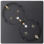 Розетка 2х2К+З Schuko без штор, графит
