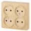 Розетка 4х2P, 16A-250В, ОУ, Эра Эксперт, сосна, 11-2210-11
