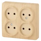 Розетка 4х2P, 16A-250В, ОУ, Эра Эксперт, сосна, 11-2210-11
