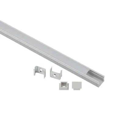 Комплект с накладным анодированным профилем 1612-1m 16х12мм, 1м, серебристый САВ261