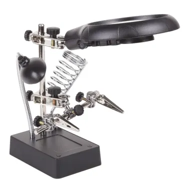 Держатель Третья рука с лупой х2.5