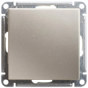 Выключатель одноклавишный, двухполюсный, 10АХ, механизм, шампань