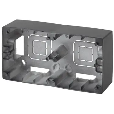 Коробка накладного монтажа 2 поста, Эра12, антрацит 12-6102-05