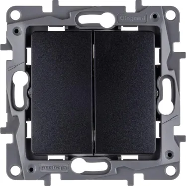 ETIKA Выключатель двухклавишный автоматические клеммы 10 AX 250 В антрацит