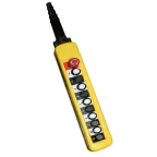 Пост кнопочный ПКТ-100Б У2, IP65, кнопка Блокировка с фиксацией (красная), вверх, вниз, влево, вправо, вперед, назад, по часовой, против часовой, быстрее, медленнее, 10NO