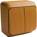 ЭТЮД Выключатель двухклавишный наружный Бук