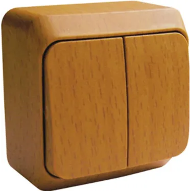 ЭТЮД Выключатель двухклавишный наружный Бук