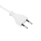 Шнур сетевой, вилка плоская без розетки, кабель 2x0.5 мм, длина 1,5 метра, белый